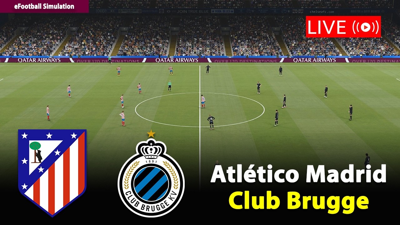 🔴Live- Atl&eacute;tico Madrid vs Club Brugge | Champions League 25/26 Match | PES21 Game Simulation