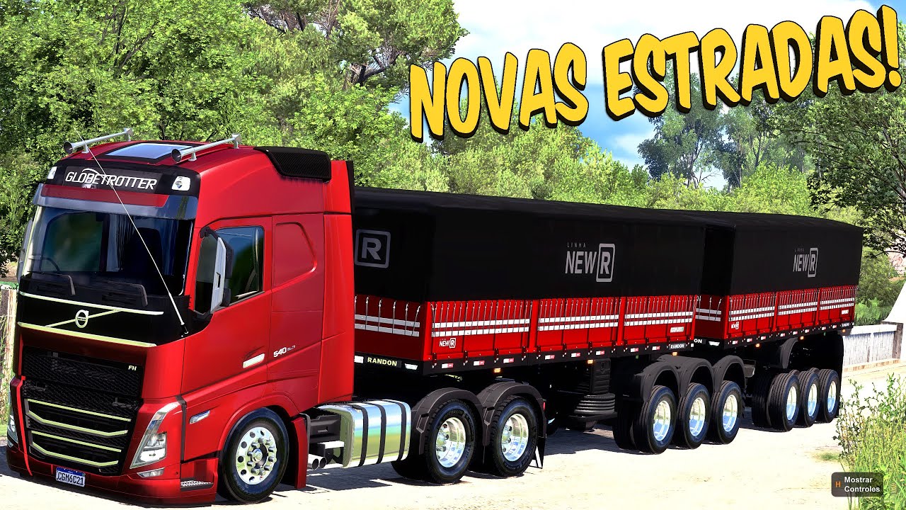 VOLVO FH 22 NO 9 EIXOS CURTO - NOVOS LUGARES NO MAPA ROTAS BRASIL - ETS 2 1.49 MODS BR