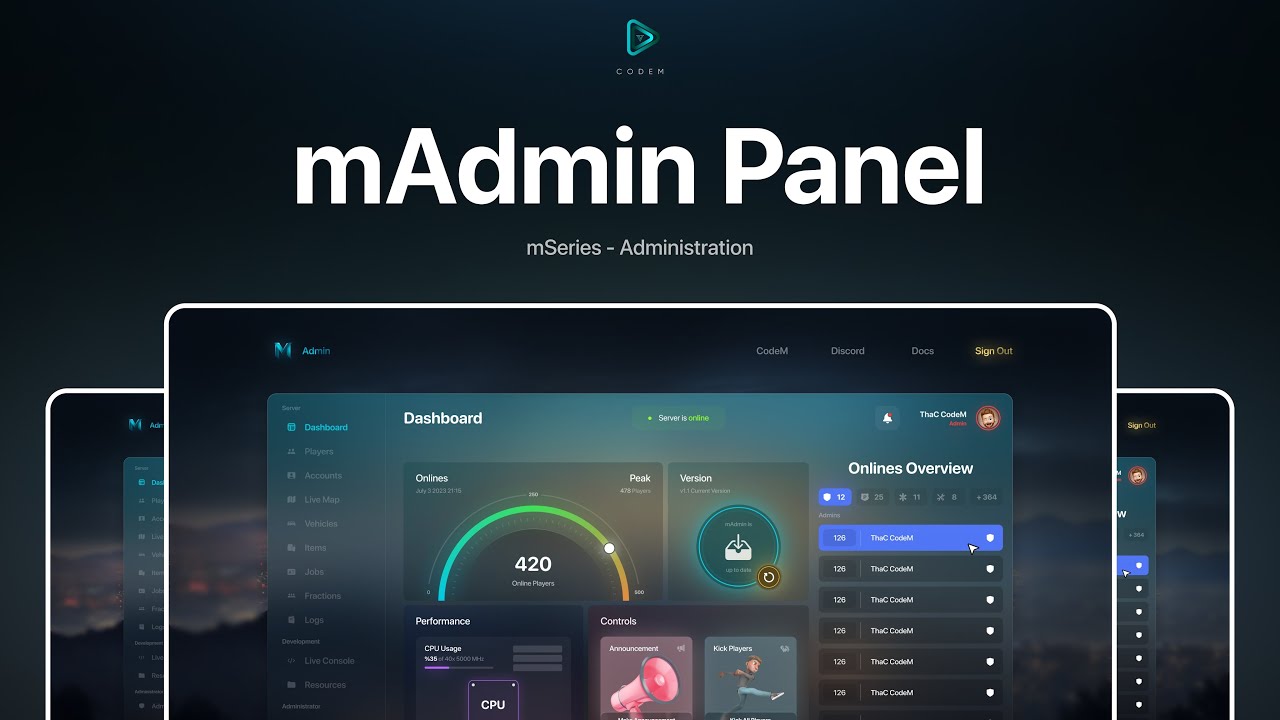 CodeM mAdmin Web Panel | discord.gg/zj3QsUfxWs