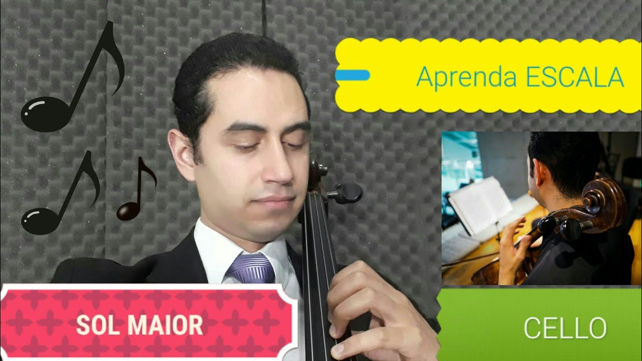 Como fazer a ESCALA de SOL MAIOR no VIOLONCELO (2 Oitavas)