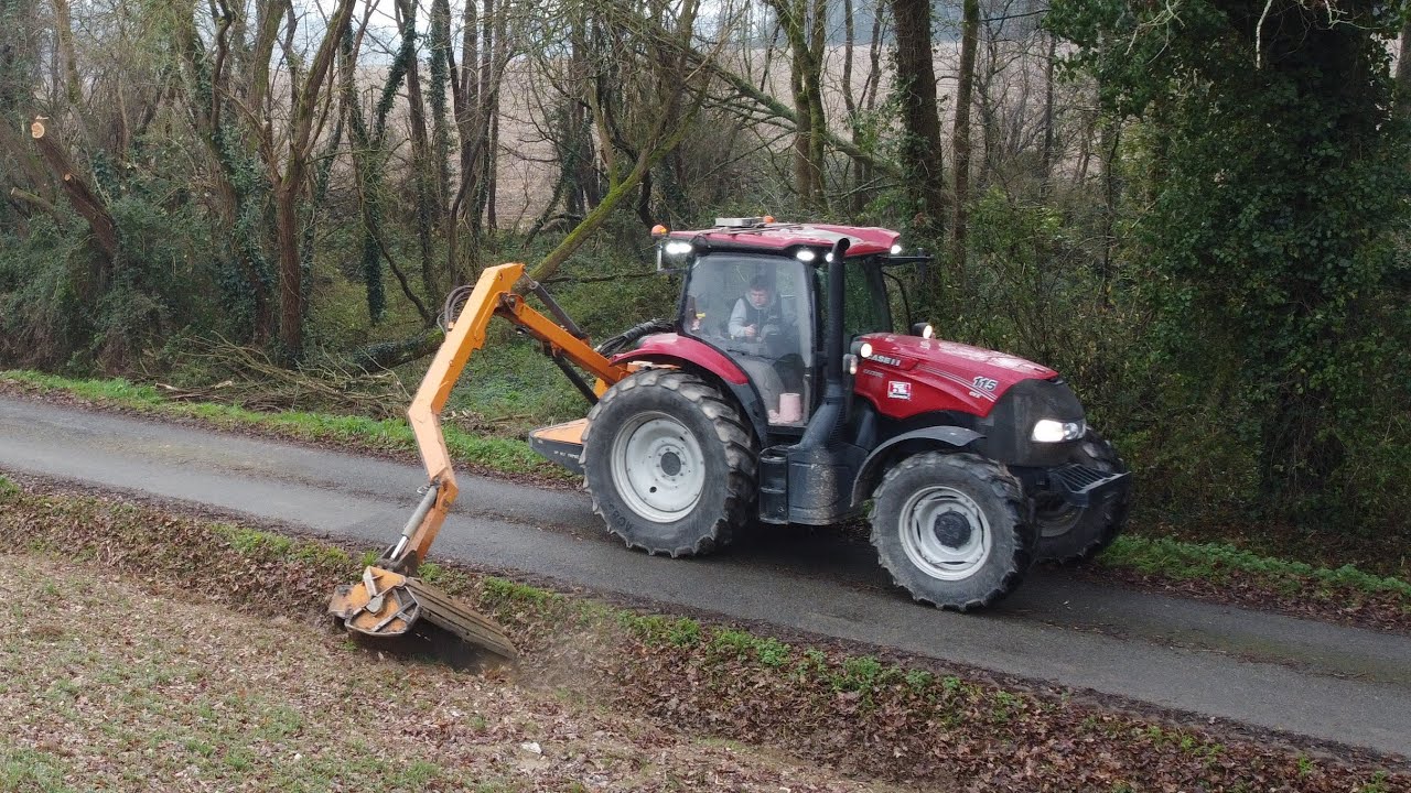 🇨🇵 Débroussaillage 🍀 | Commune de Plessé | Case Maxxum 115 | Noremat | Syndicat de voirie de Plessé.
