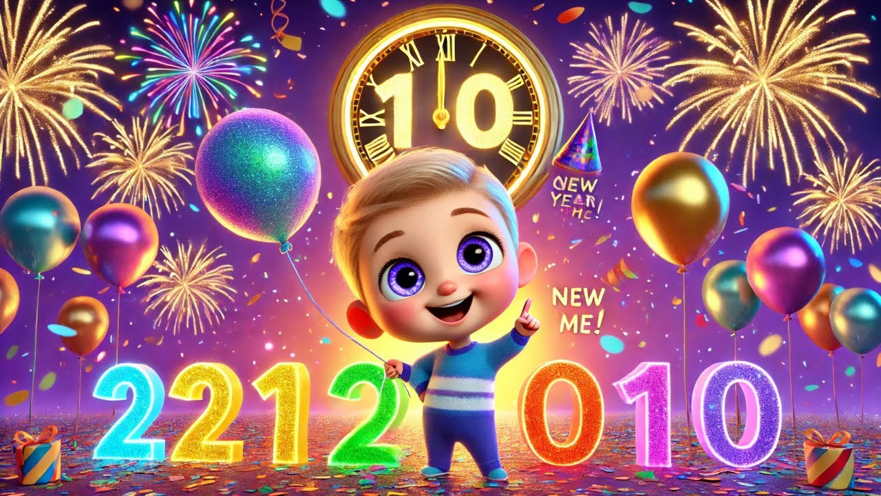 🎉 New Year Numbers Song | Learn to Count & Celebrate! 🎈✨ | Fun Kids New Year Song! #kidssongs