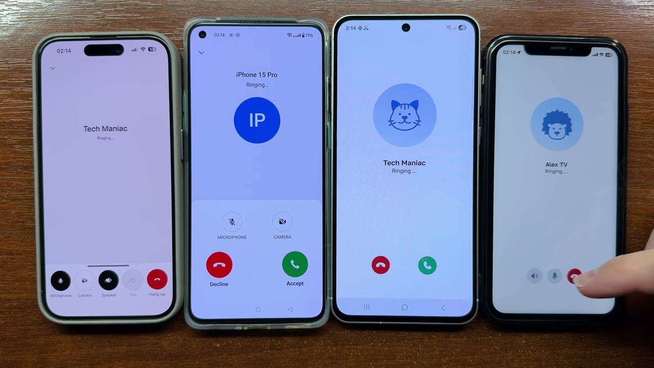 iPhone 15 Pro, OnePlus 8T, Samsung A56, iPhone 11 Wire & Leks Messenger Apps Outgoing, Incoming Call