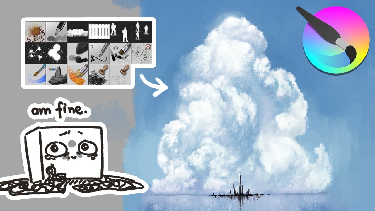 painting cloud but i have to change brush every 5 minutes