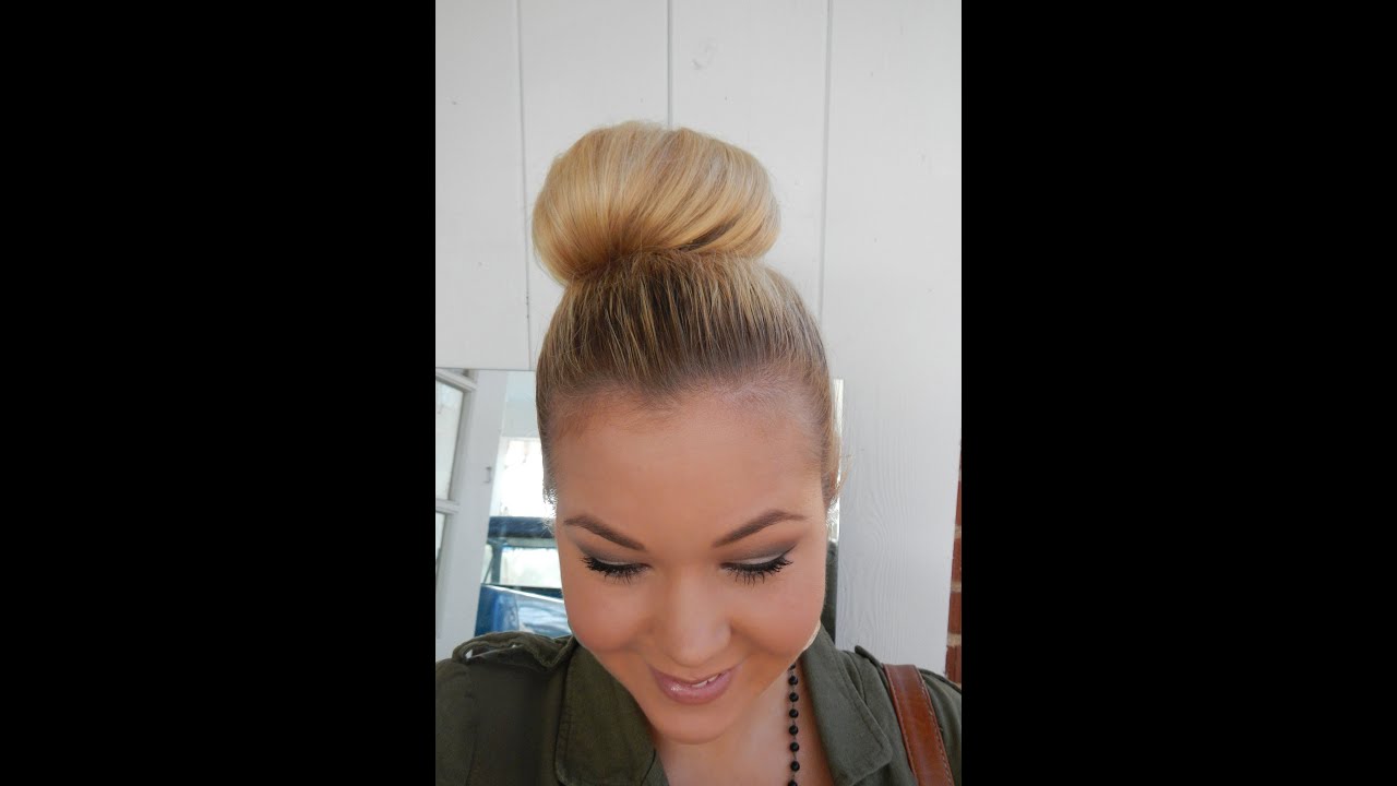 Easy Top Knot Bun (Great for Layered Hair) HEAT OPTIONAL