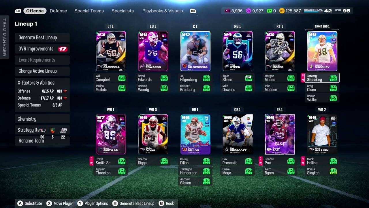 Madden 26-Season 5  New England Patriots Theme Team Black History  promo 94 overall Dak Prescott p30