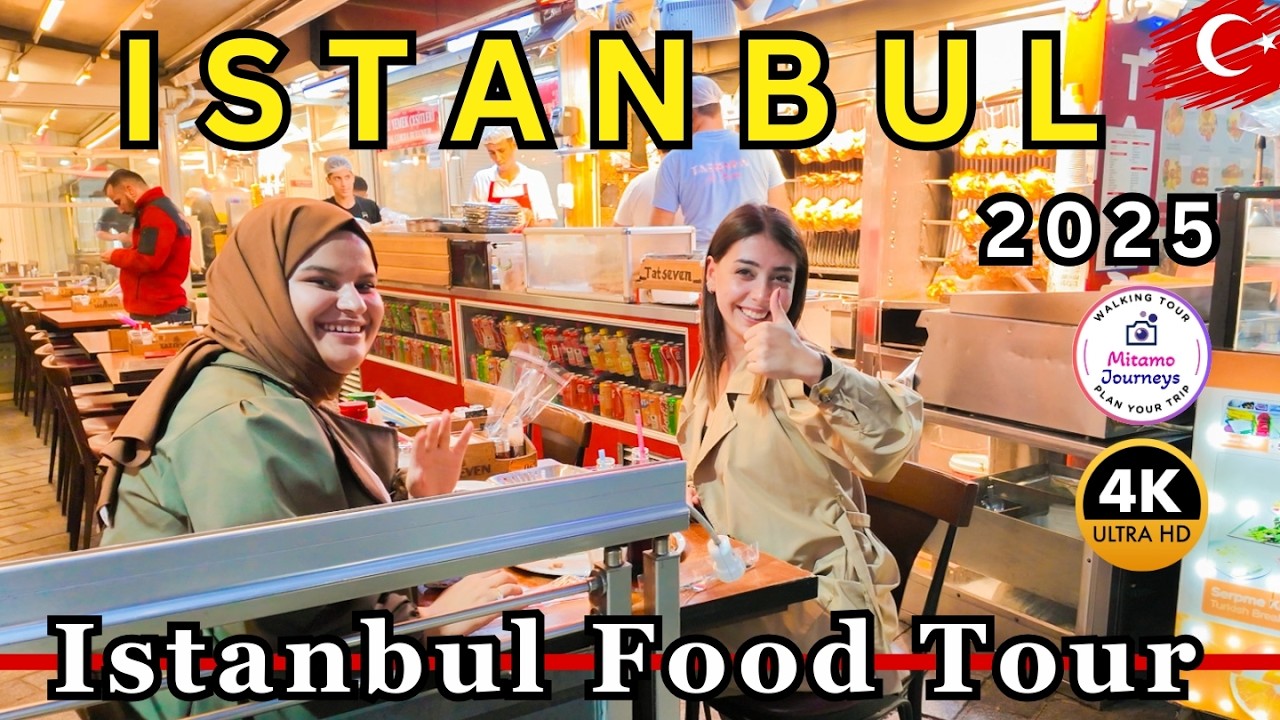 Istanbul 4K Walking Tour | Sirkeci Streets, Spice Bazaar & Turkish Street Foods