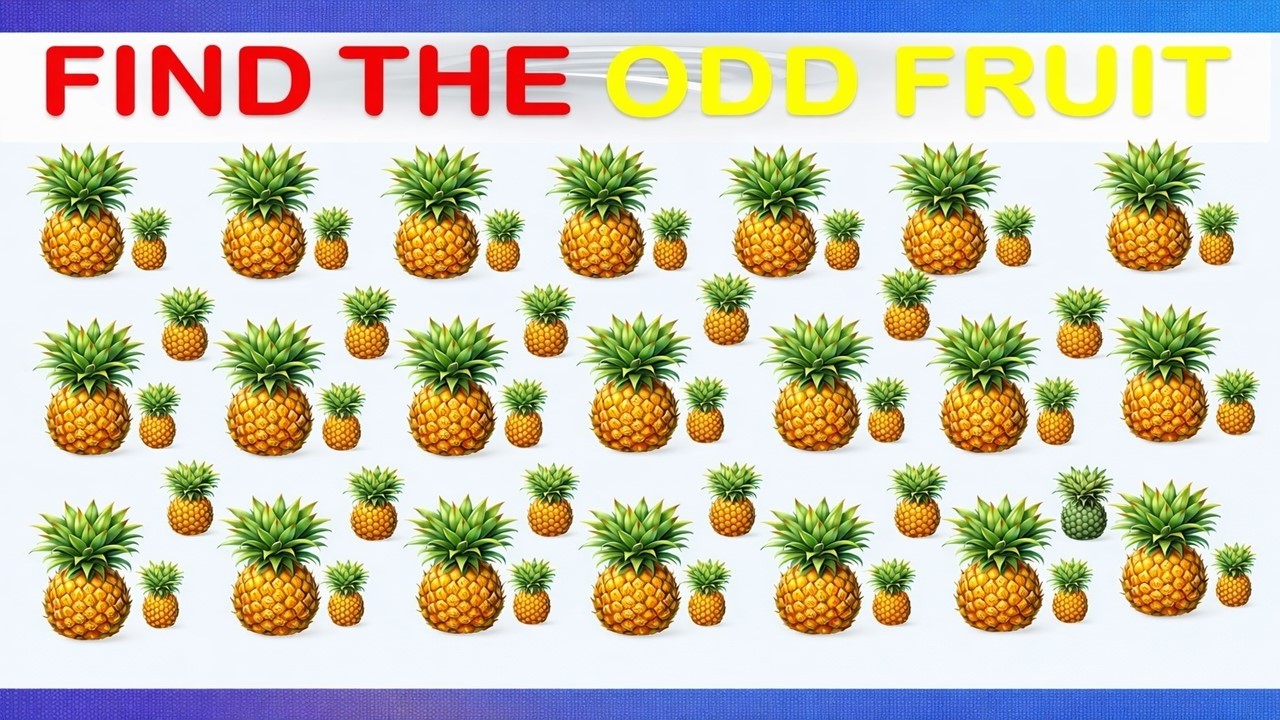🔥 Find the ODD Fruit 🍅🍌🍓🍏 – Can YOU Find the Odd One Out? 🧠🍍 #Puzzle #BrainTeaser