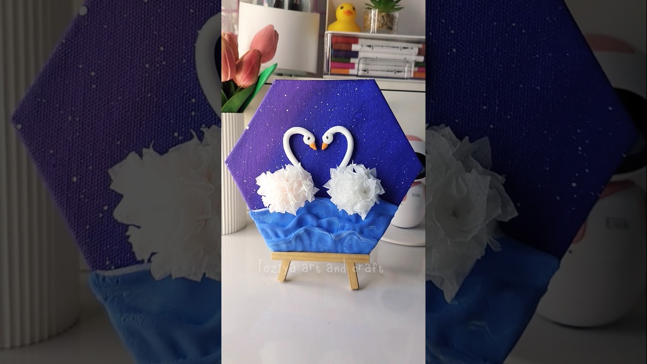 Easy canvas painting 🖌️ 🦢✨