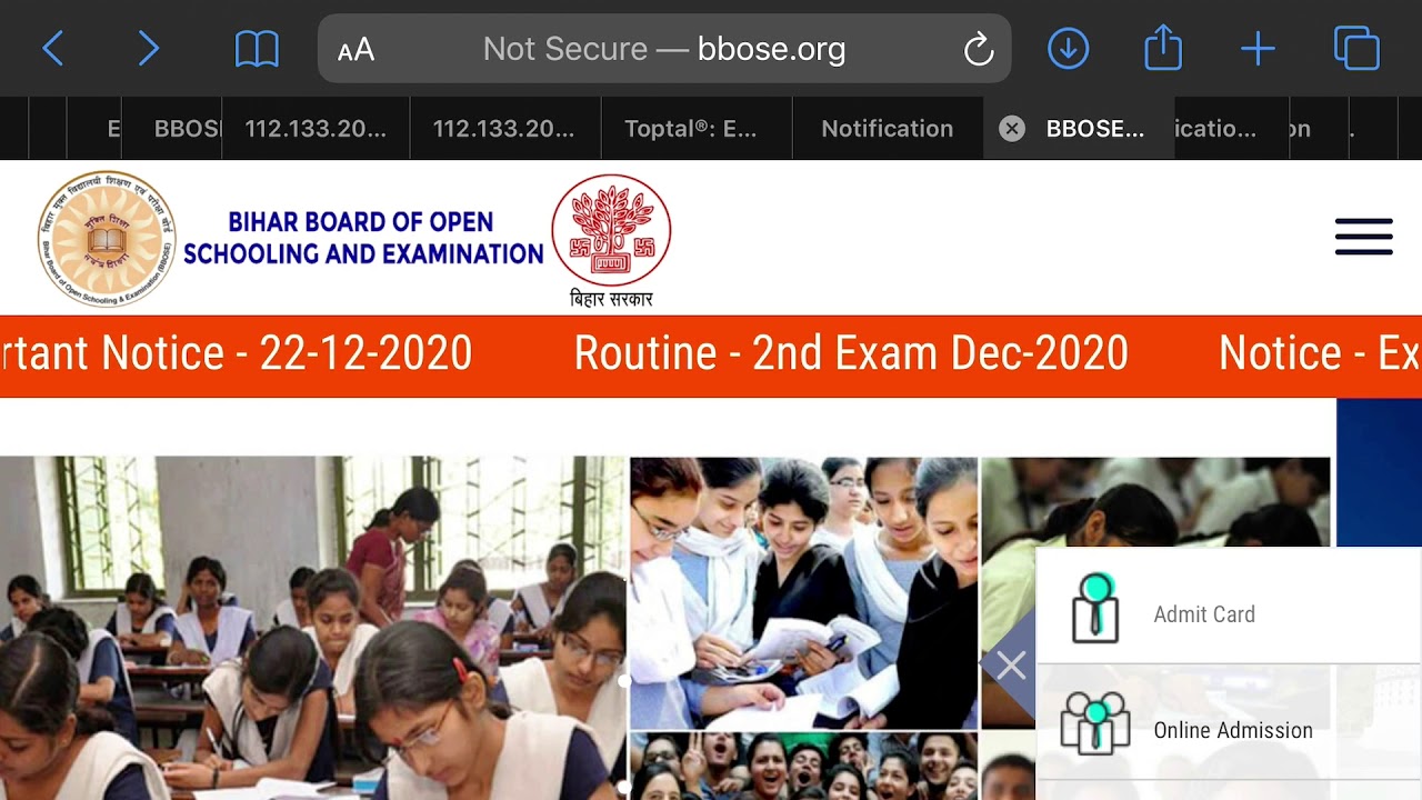 bbose december 2020 admit card publish .how to download bbose admit card december 2020