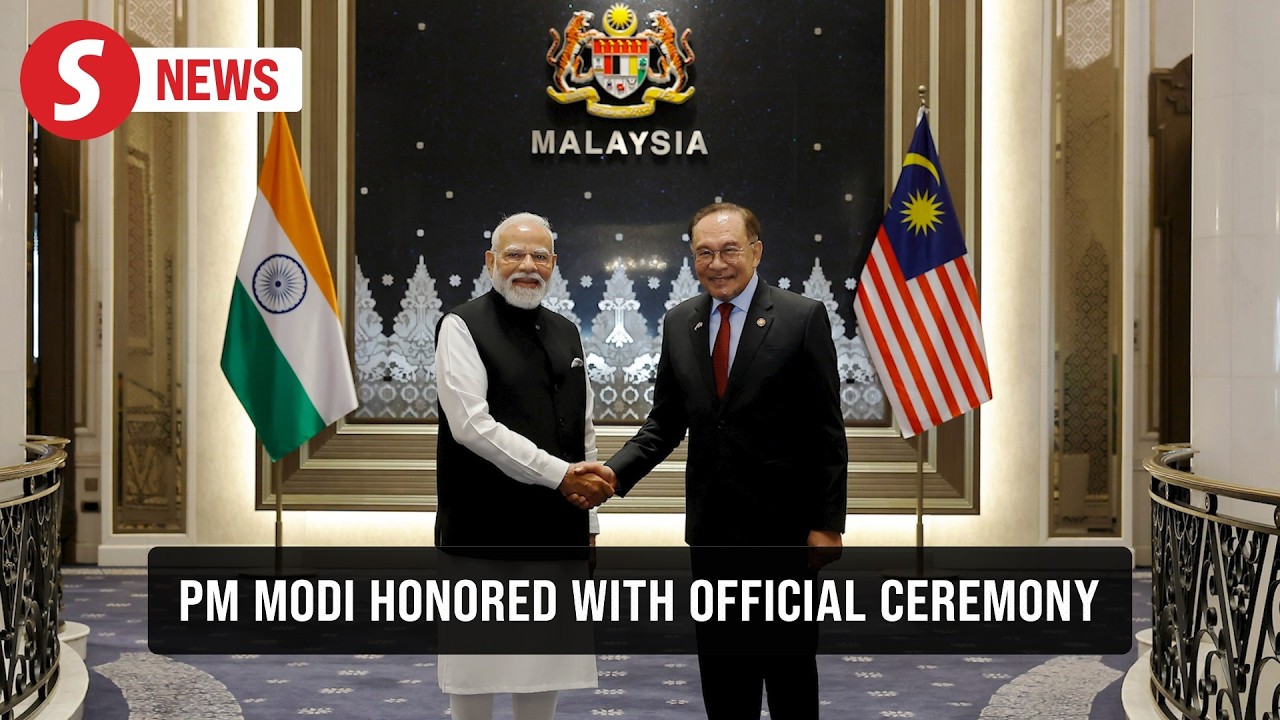India PM Modi accorded official welcome at Perdana Putra