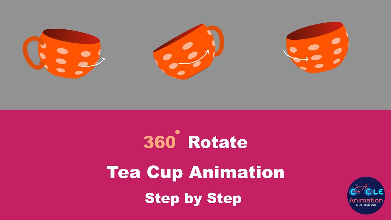 Teacup 3D Rotation animation using After Effects by cycle animation