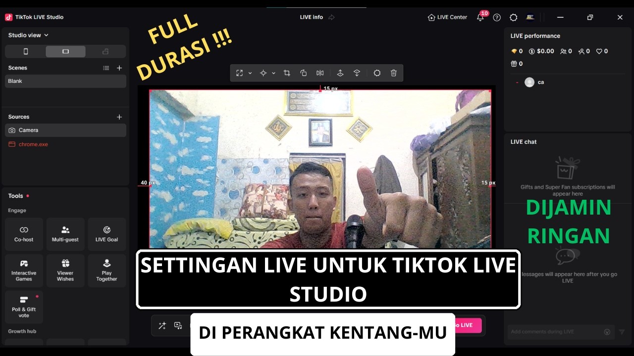 SETTINGAN TIKTOK LIVE STUDIO UNTUK PC/ LAPTOP KENTANG