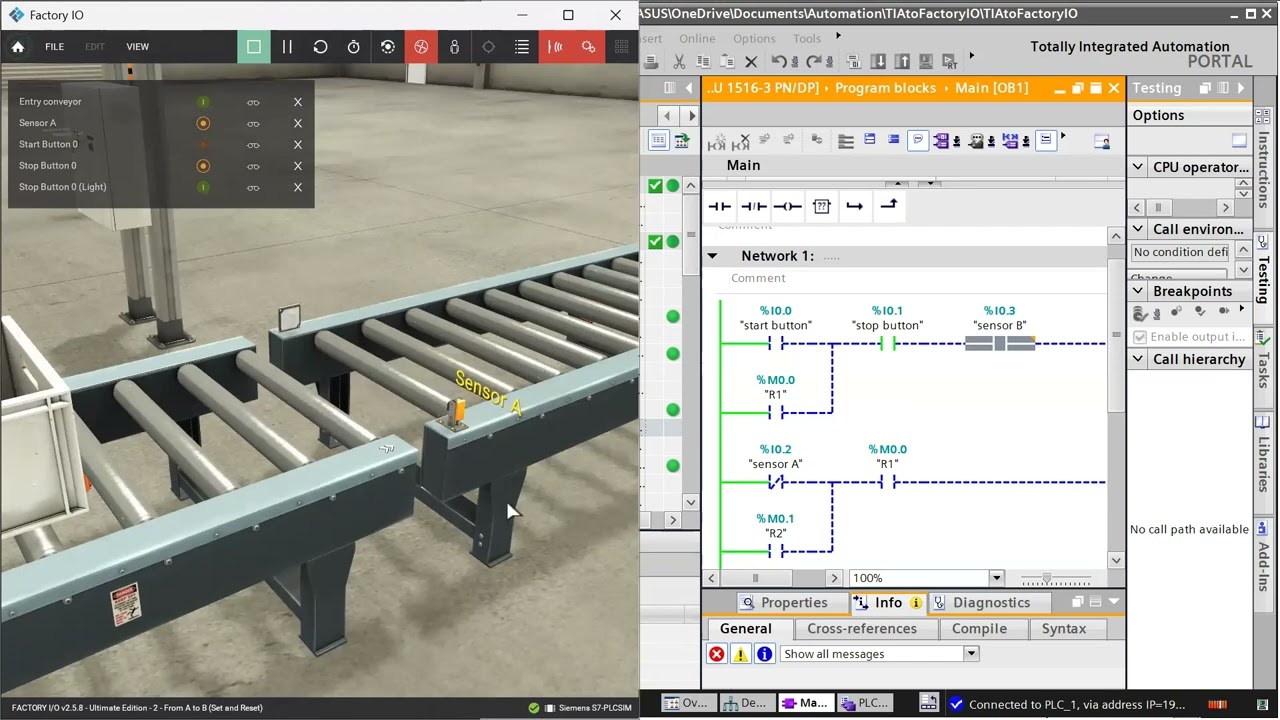 video simulasi dari conveyor berurutan