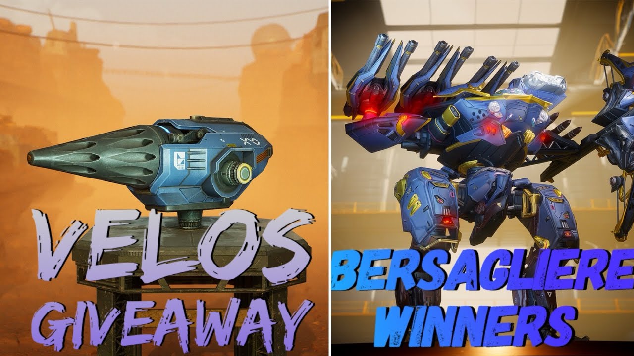 Giveaway 7 x  VELOS weapons + BERSAGLIERE winners announcement | War Robots [WR]