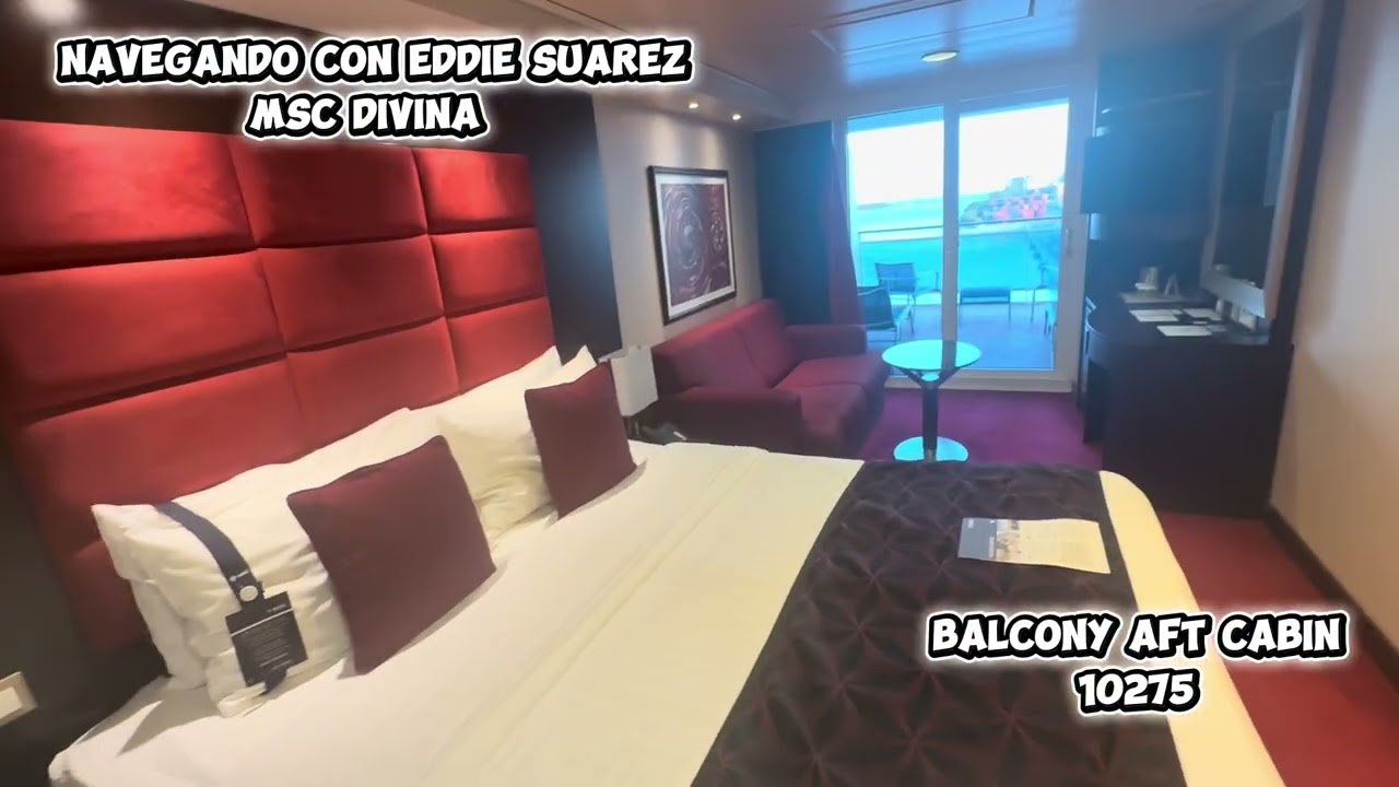 MSC Divina Aft Balcony Cabin 10275 #cruise #balconycabin #mscdivina #msccruises #cruiseshipcabin 