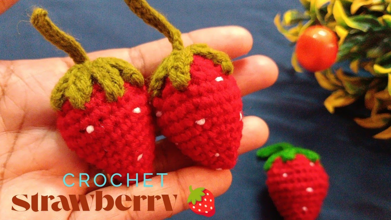 Crochet strawberry 🍓| easy crochet strawberry | crochet strawberry keychain | #crochet