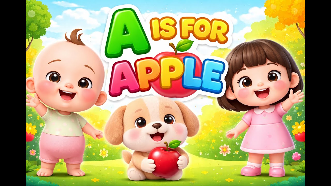 A is for Apple 🍎 | ABC Alphabet Song for Kids | Learn Letters with KiddyVibe Tunes