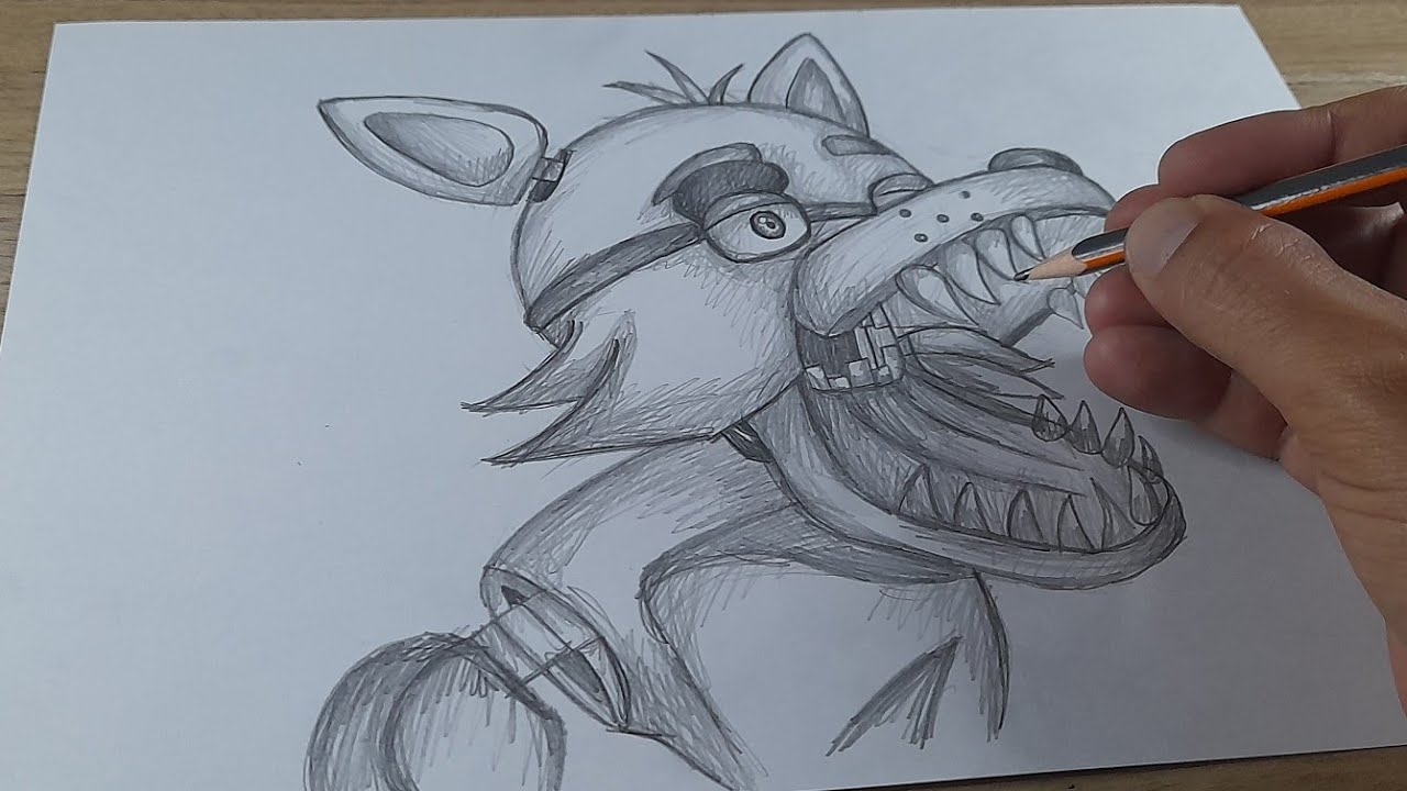 COMO DESENHAR O FOXY DE FNAF PASSO A PASSO
