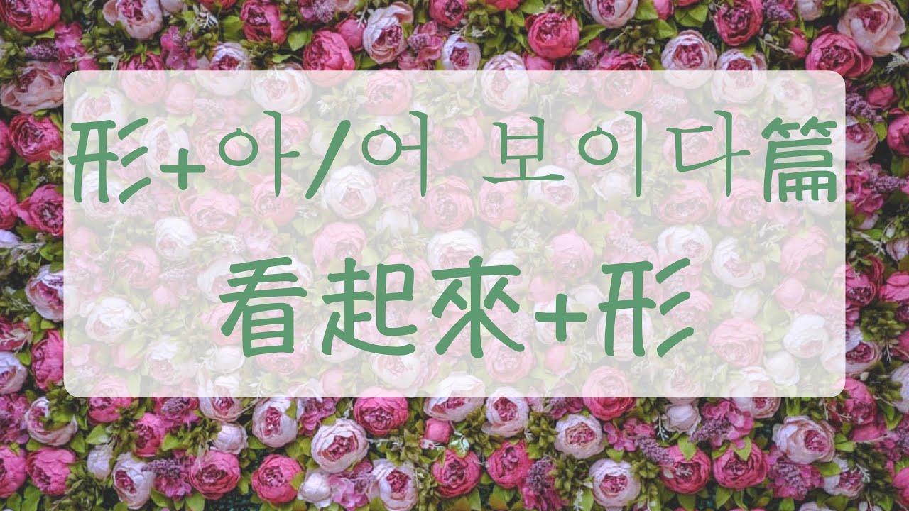 看起來很年輕 今天看起來有點不一樣 形容詞+아/어/해 보이다篇 自學韓文 韓語教學 韓語常用句子
