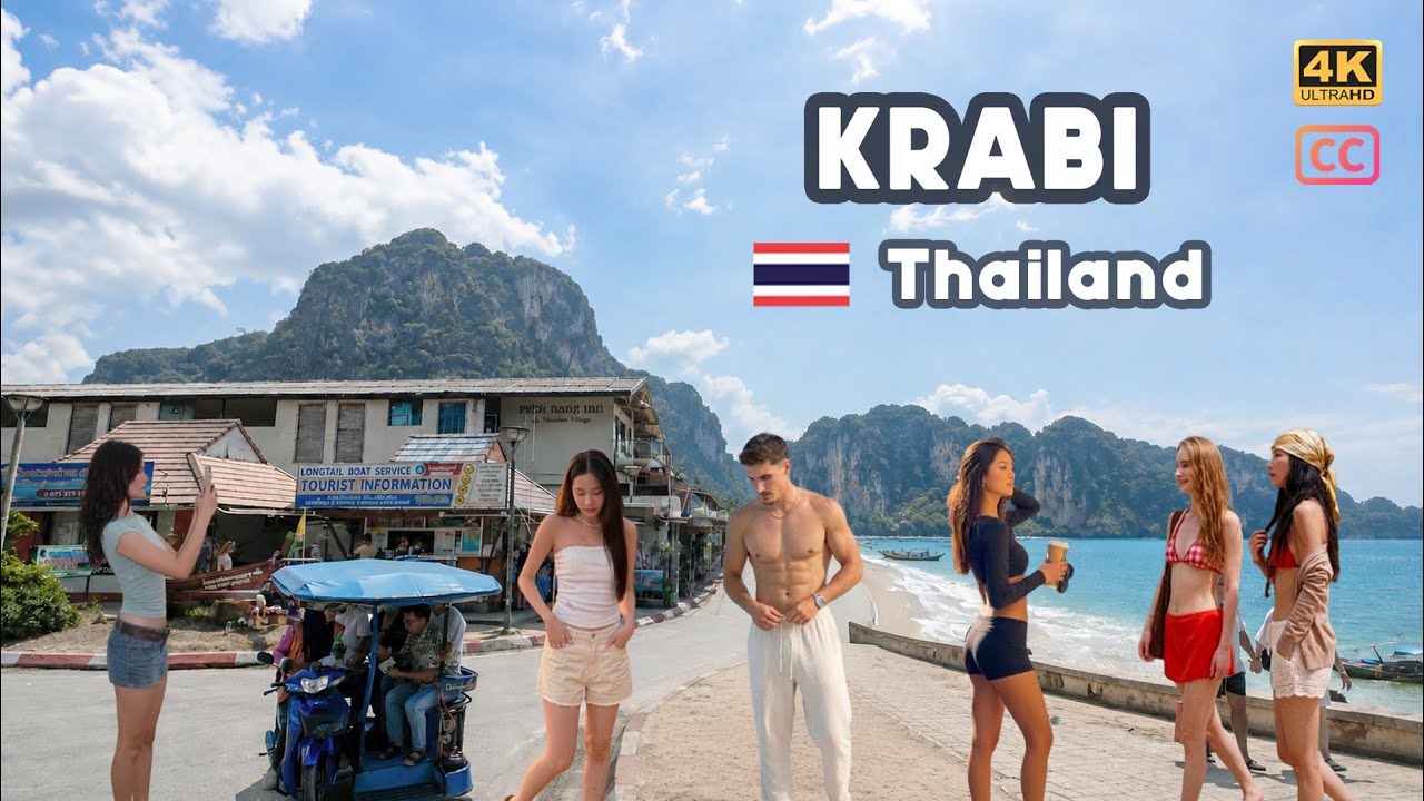 Прогулка по Краби 4K 🇹🇭 Ао Нанг и Рейли-Бич 2026: настоящая атмосфера Таиланда