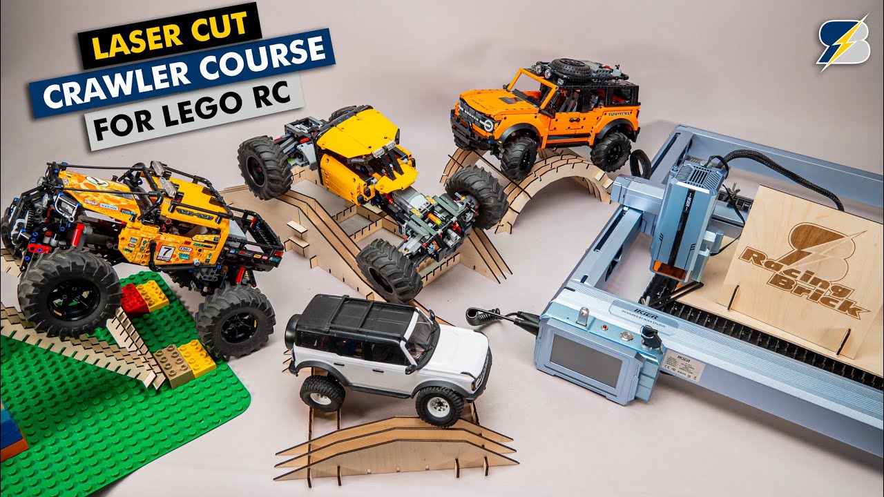 Laser cut LEGO RC crawler course design & test with the Ikier K1 Ultra!