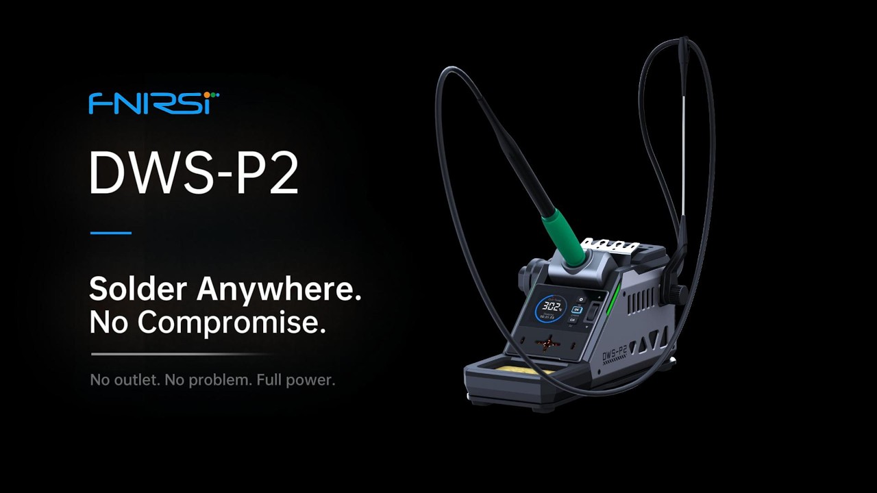 FNIRSI DWS-P2 100W Cordless Soldering Station | No Outlet? No Problem Full Power.