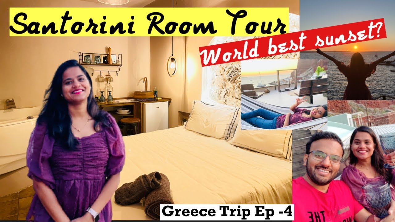 सेंटोरिनी में हमारा होटल  | BEST SUNSET IN  World ! SANTORINI OIA HOTEL | Desi Life In Europe part 4