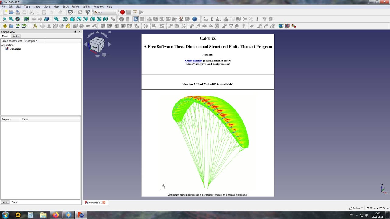 Обновляем встроенный во FreeCAD решатель Calculix