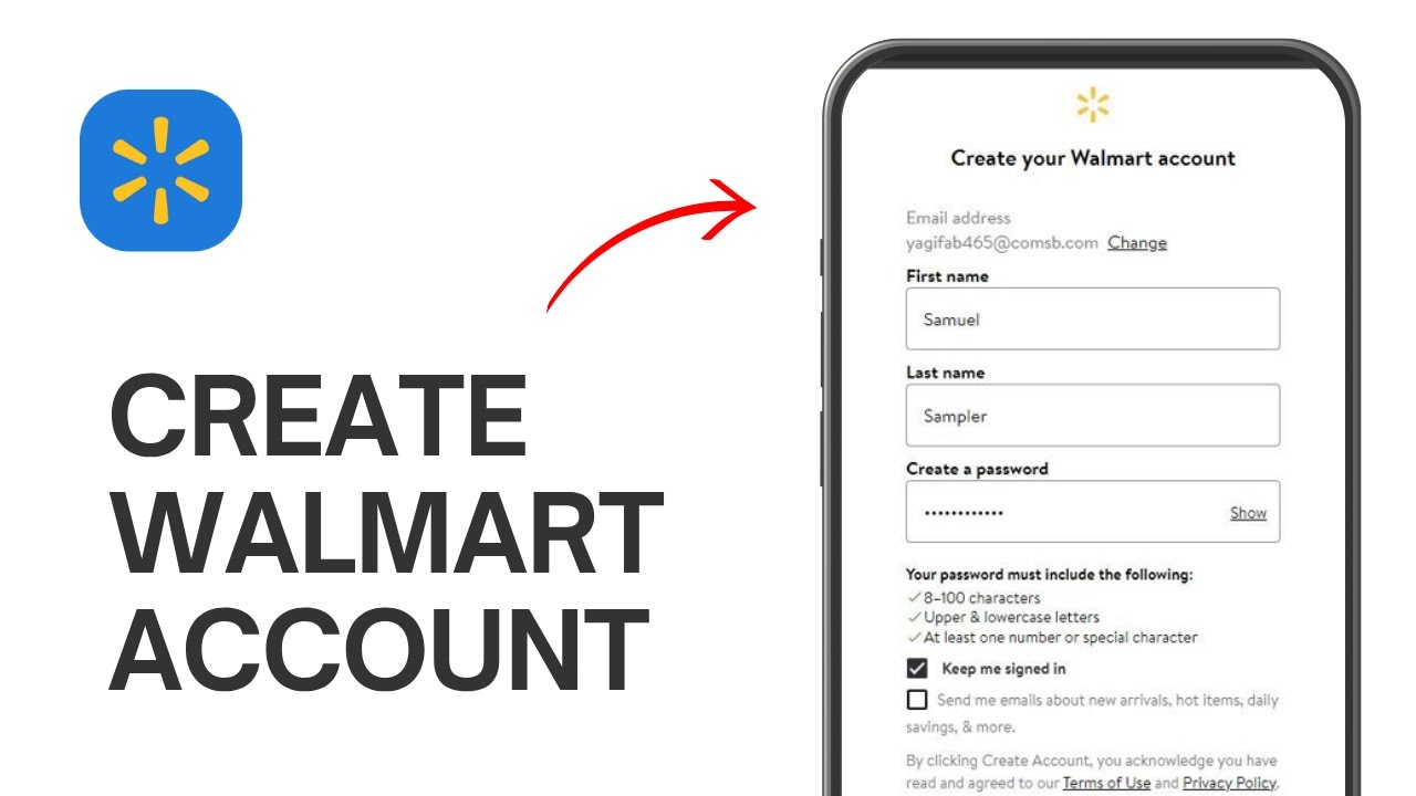 Как создать учетную запись Walmart