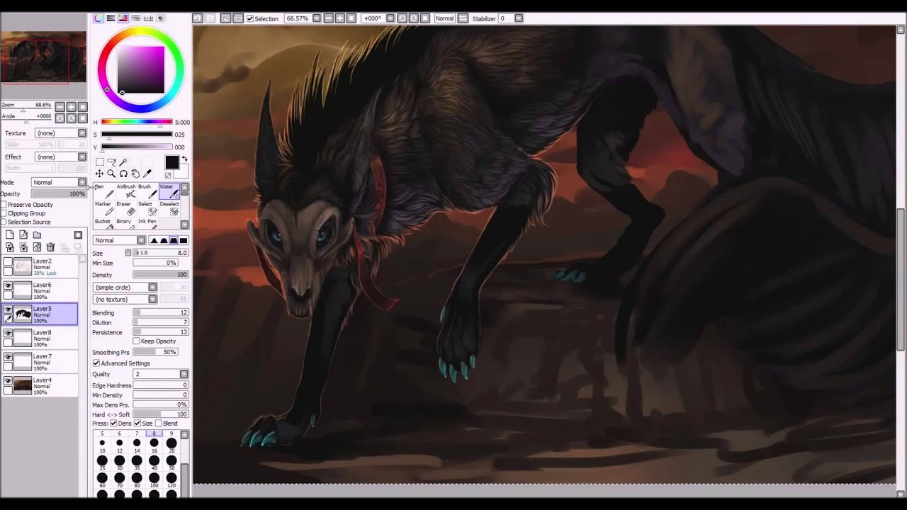 Demon Wolf Speedpaint - When the fires have surrounded you