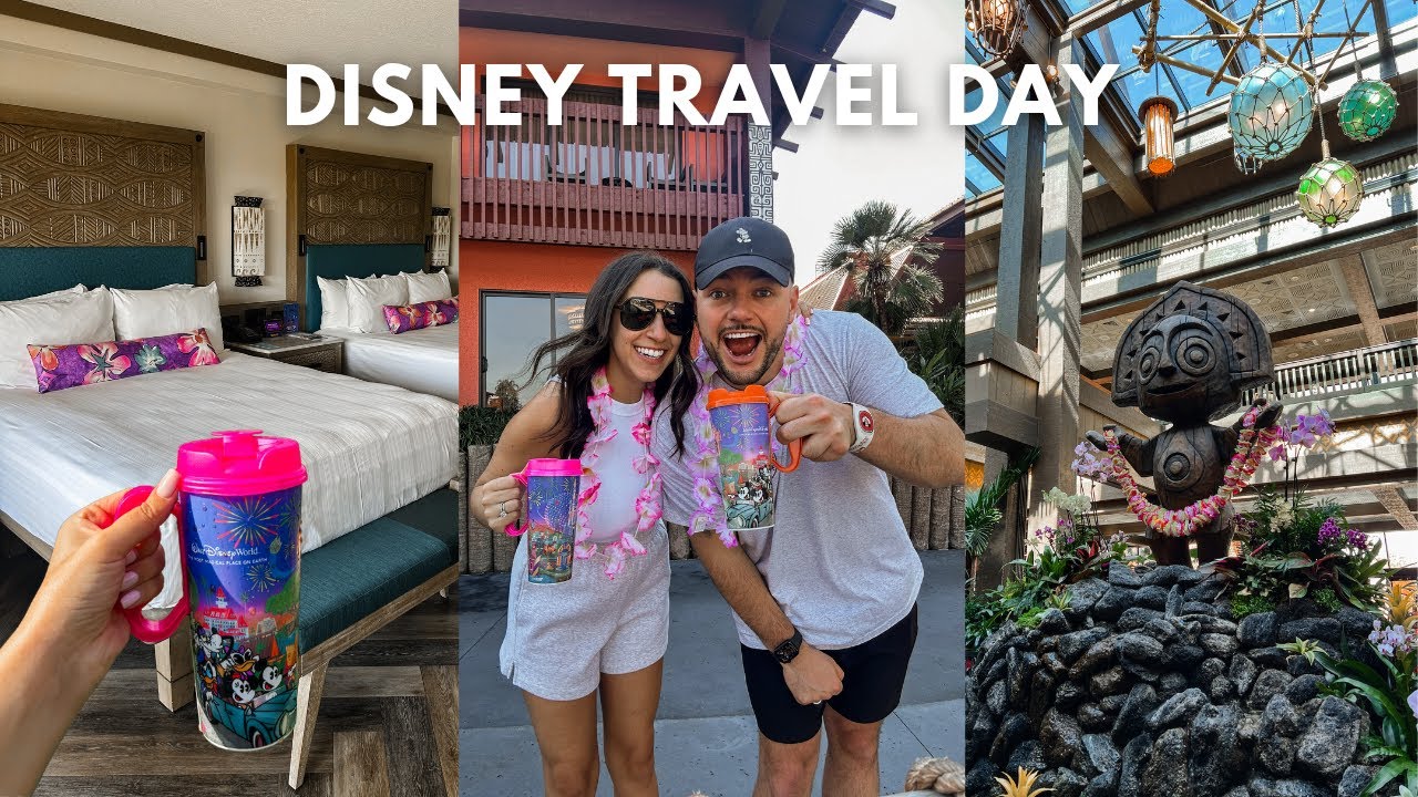 DISNEY WORLD TRAVEL DAY ✨ flight to Orlando, Disney's Polynesian Resort, room tour & Steakhouse 71!