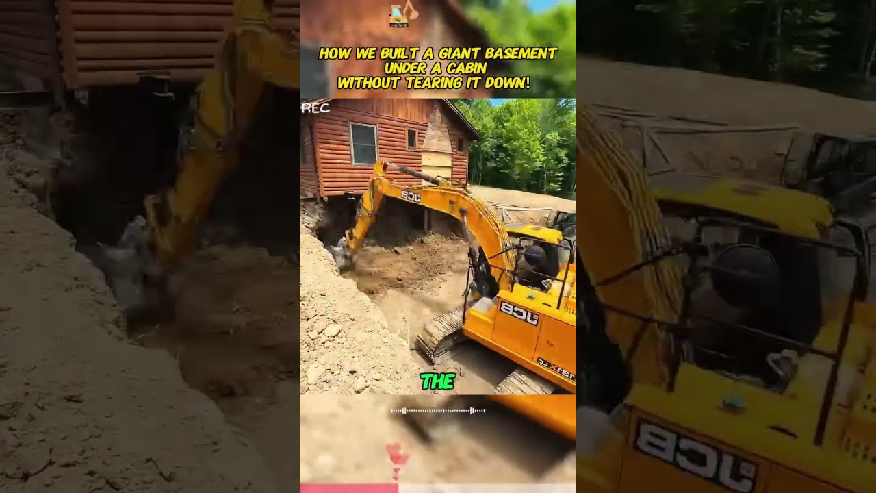 How We Built a Giant Basement Under a Cabin Without Tearing It Down！