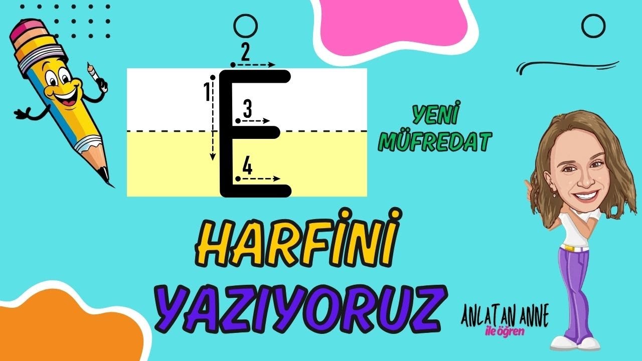 1. Sınıf E Harfi Yazımı ( Yeni Müfredat - Maarif Modeli )