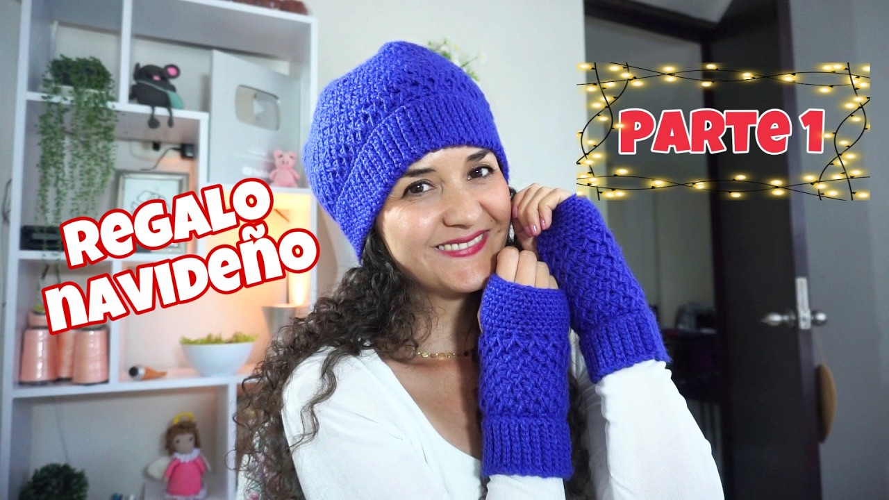 🥰 gorro y manoplas para hombre y mujer a crochet