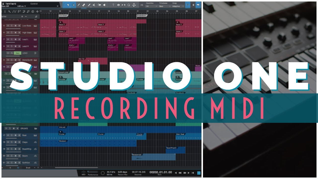 Studio One — Как записать MIDI