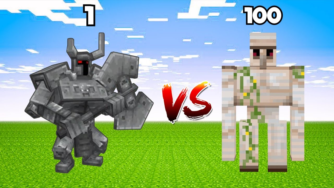 1 Ferrous Wroughtnaut vs 100 Iron Golems - Minecraft Mob Battle!