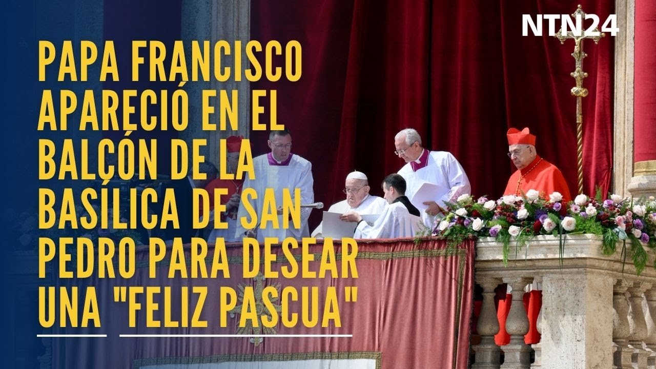 El papa Francisco apareció en el balcón de la basílica de San Pedro para desear una 