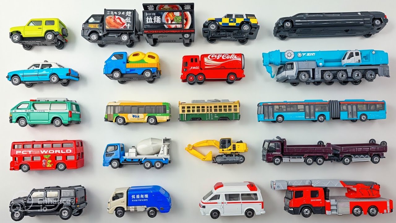 20 Type Cars Tomica ☆ Learn Street Vehicles for kids with tomica ☆ toy car videos for toddlers