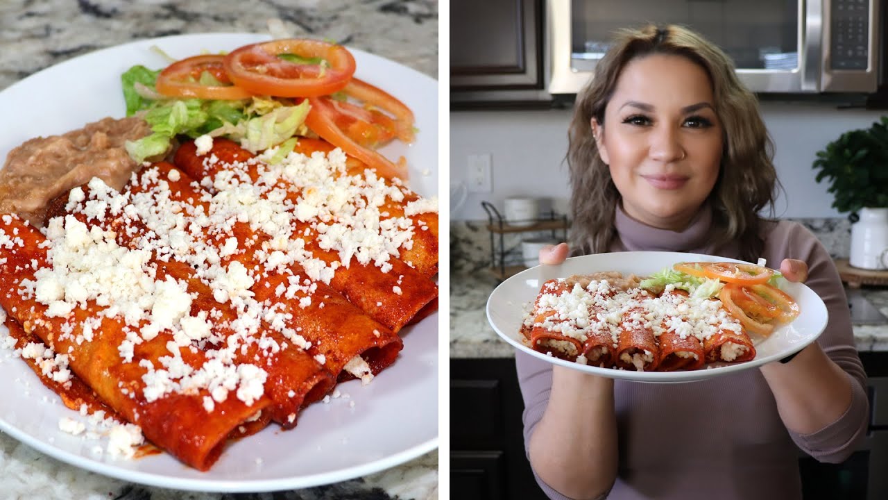 Easy to Make Authentic Red Enchiladas Mexican Enchiladas en Salsa Roja
