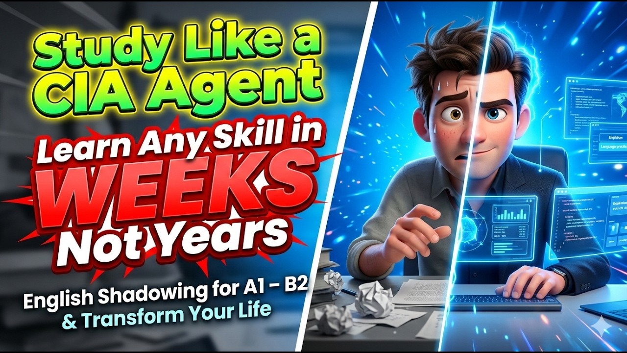 Study Like a CIA Agent Learn Any Skill in Weeks, Not Years || English Shadowing for A1 – B2