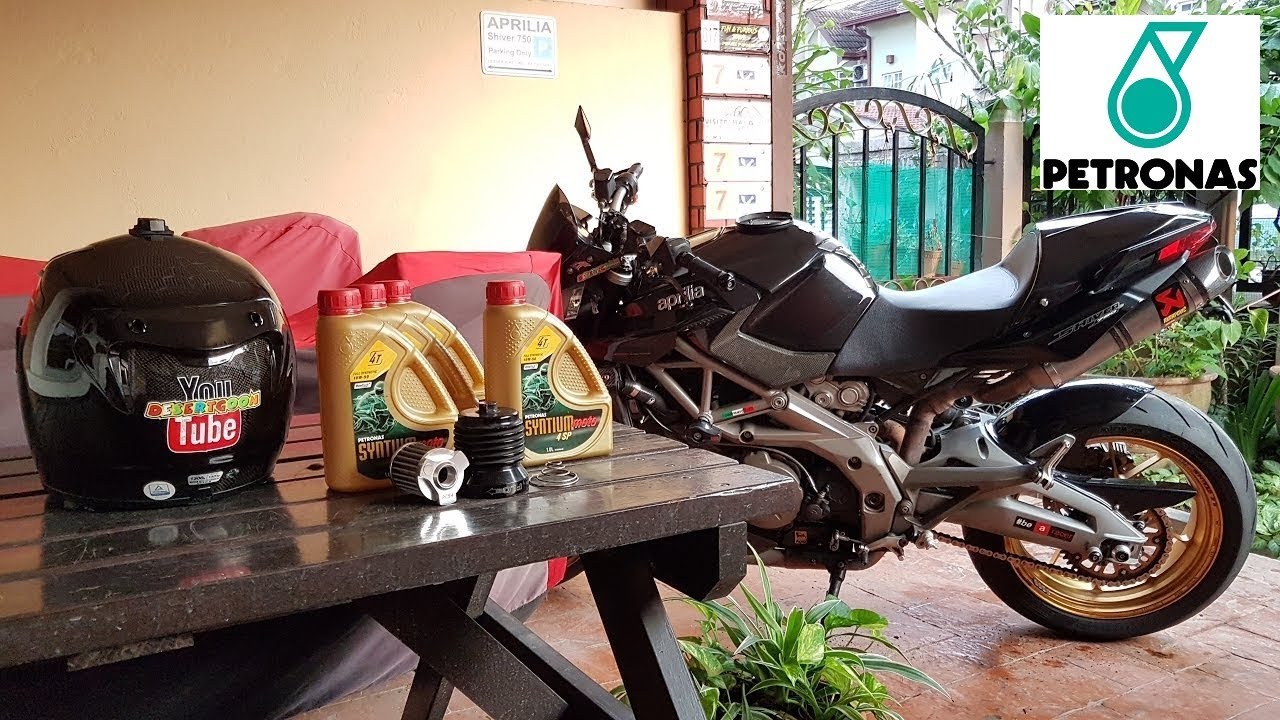 Cheap Aprilia Shiver Oil Change 🔧 ★Petronas★ ★Re-Usable Oil Filter★ ★DIY★