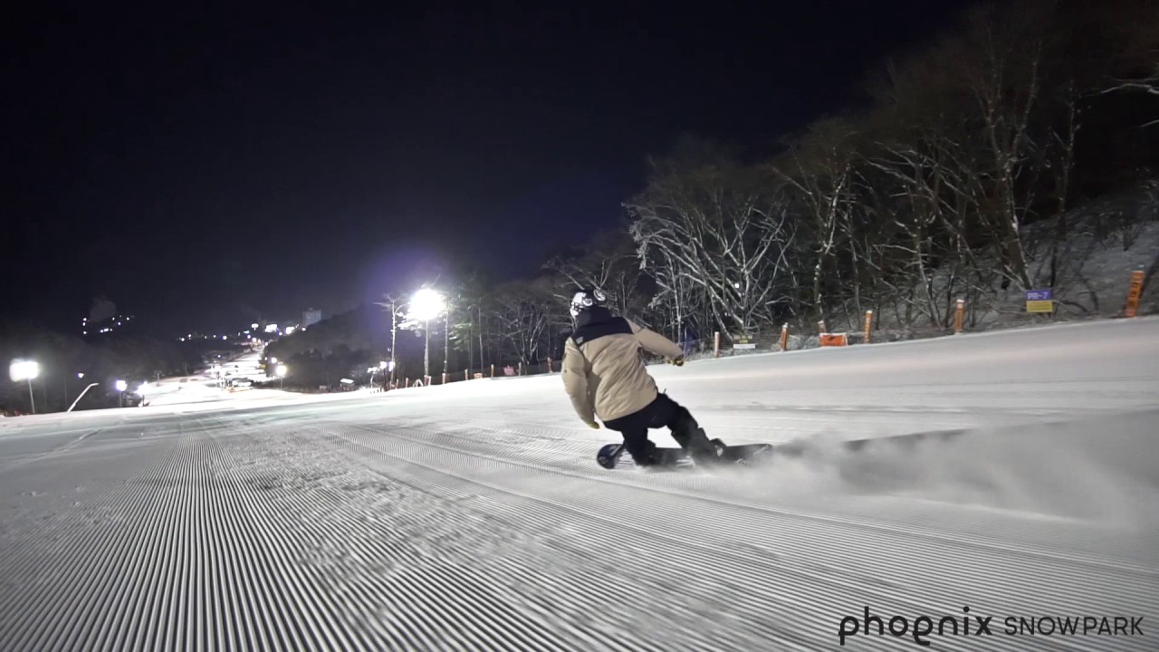 휘팍ㅣ파노라마에서 시원한 백야 스노우보드 프리라이딩ㅣ Snowboarding at night