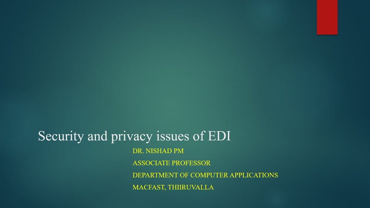 Security and privacy issues of EDI- Malayalam