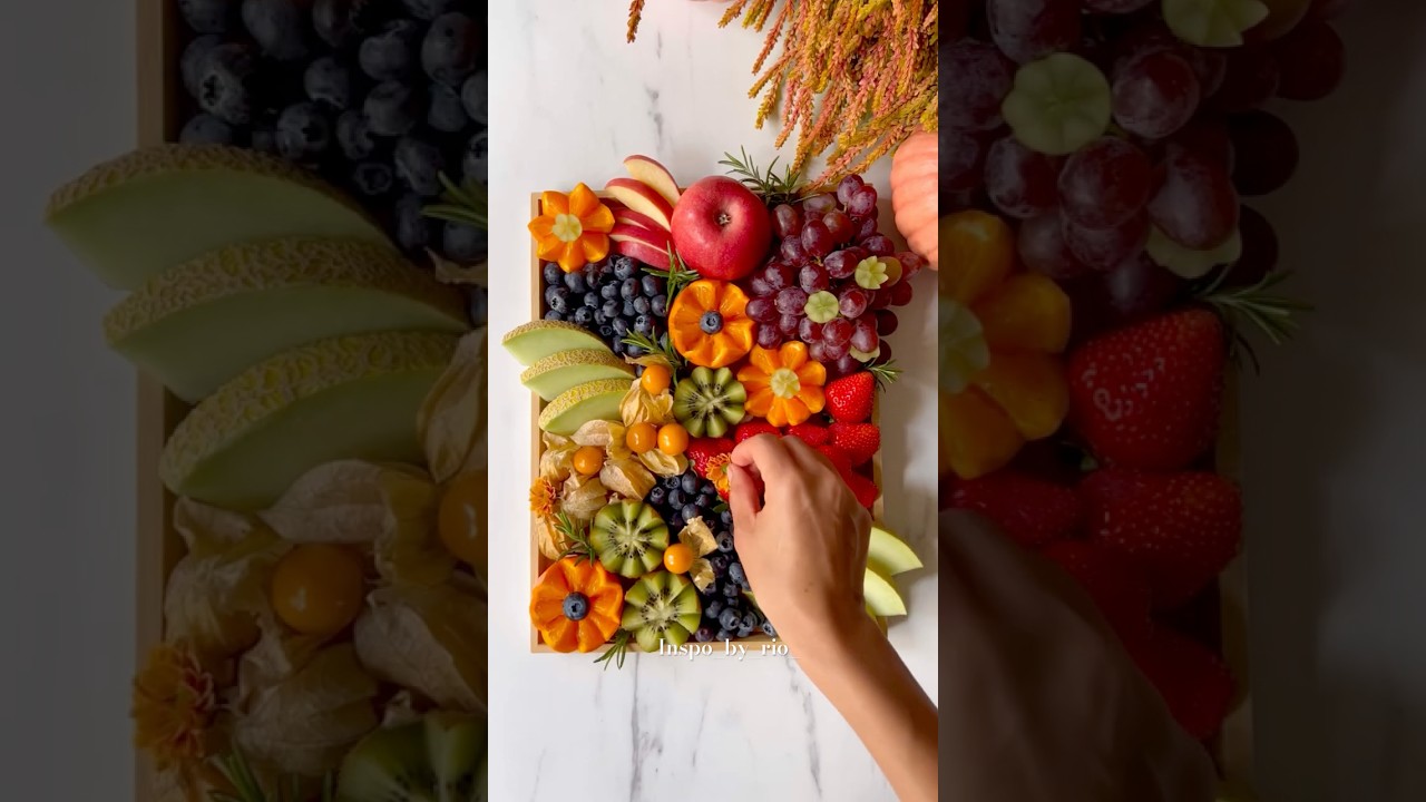 Fruit Board Decoration Inspo🍊 Fruit  Platter Design ✨# #healthysnack #foodinspiration #shortsvideo