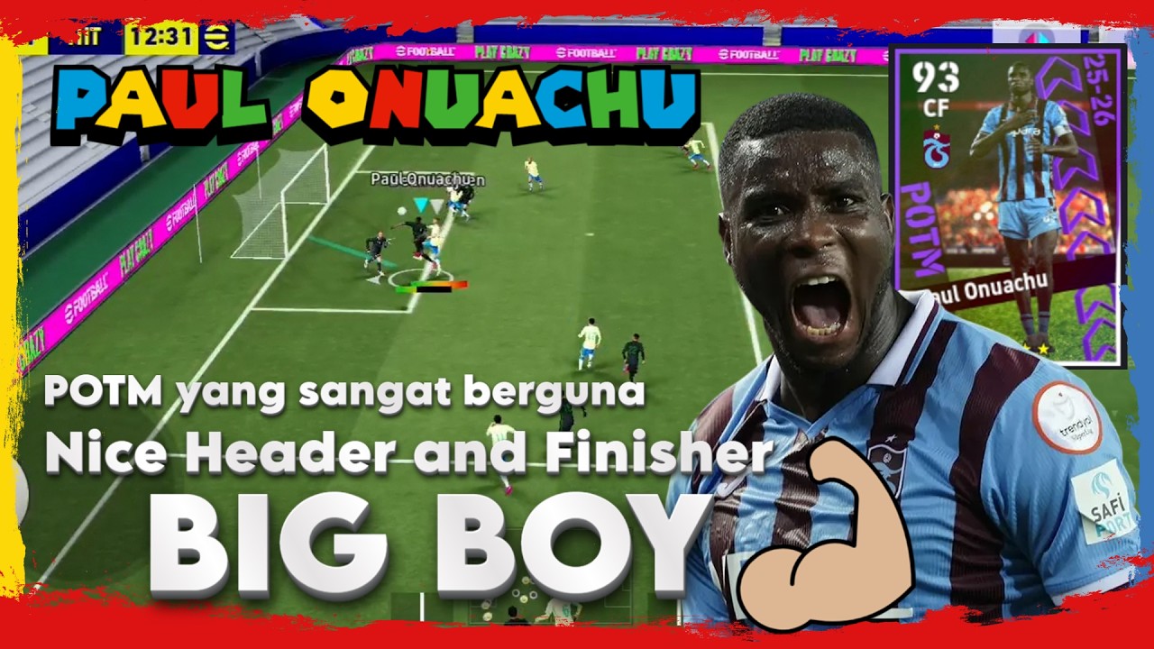 Test POTM gratis Paul Onuachu | Nice Header and Finisher | Big Boy | Efootball Mobile