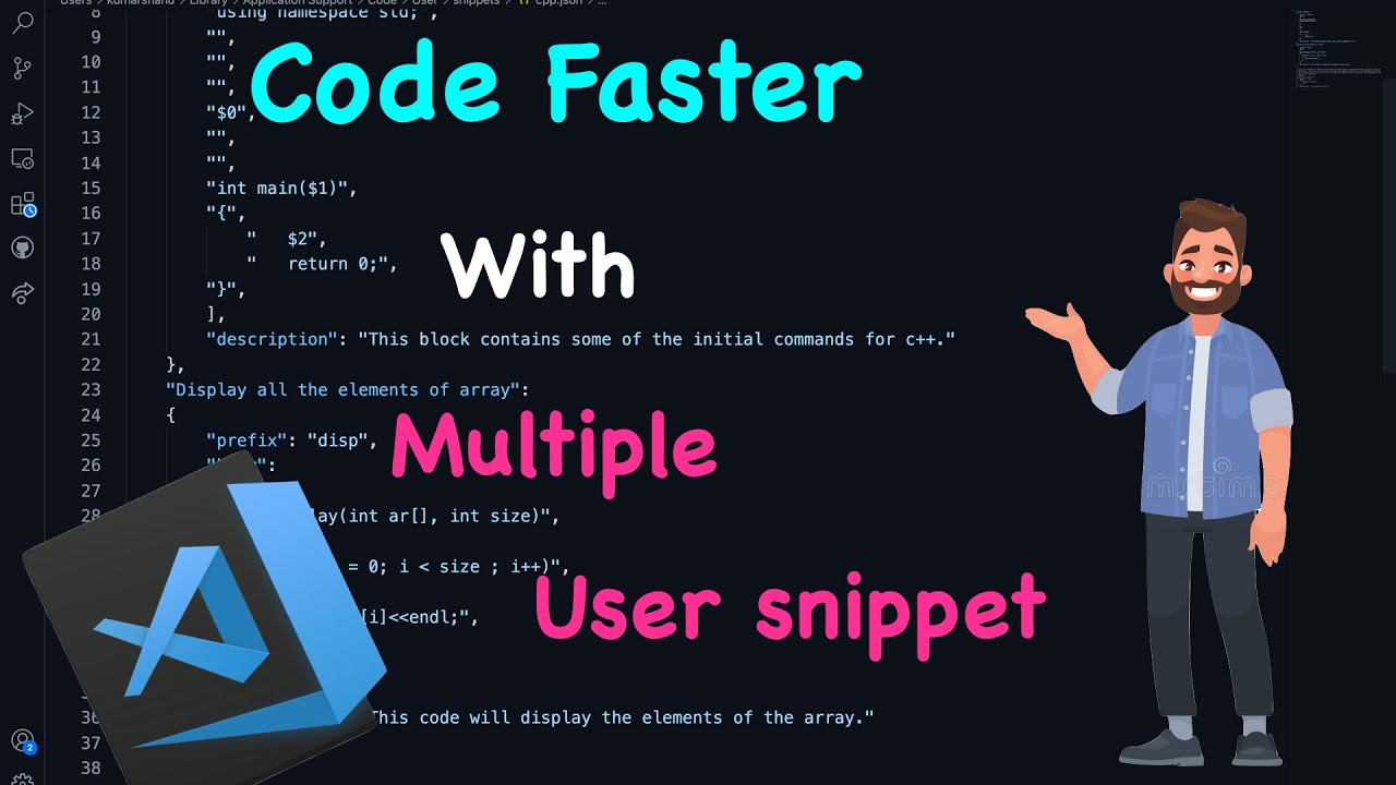 Code faster with Multiple user snippet in Vscode. #Vscode #coding