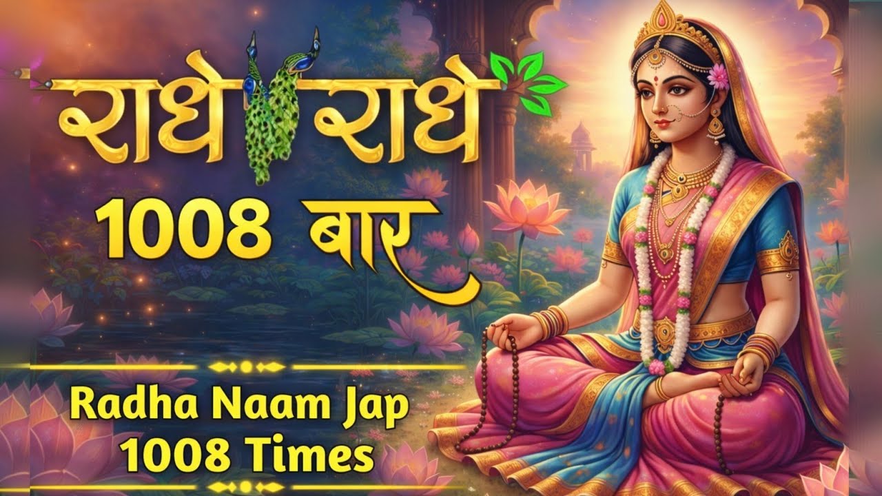 Sri Radha Sri Radha Naam Jap 1008 Times | अखंड श्री राधा नाम जप 1008 Baar |Peaceful Radha Jaap