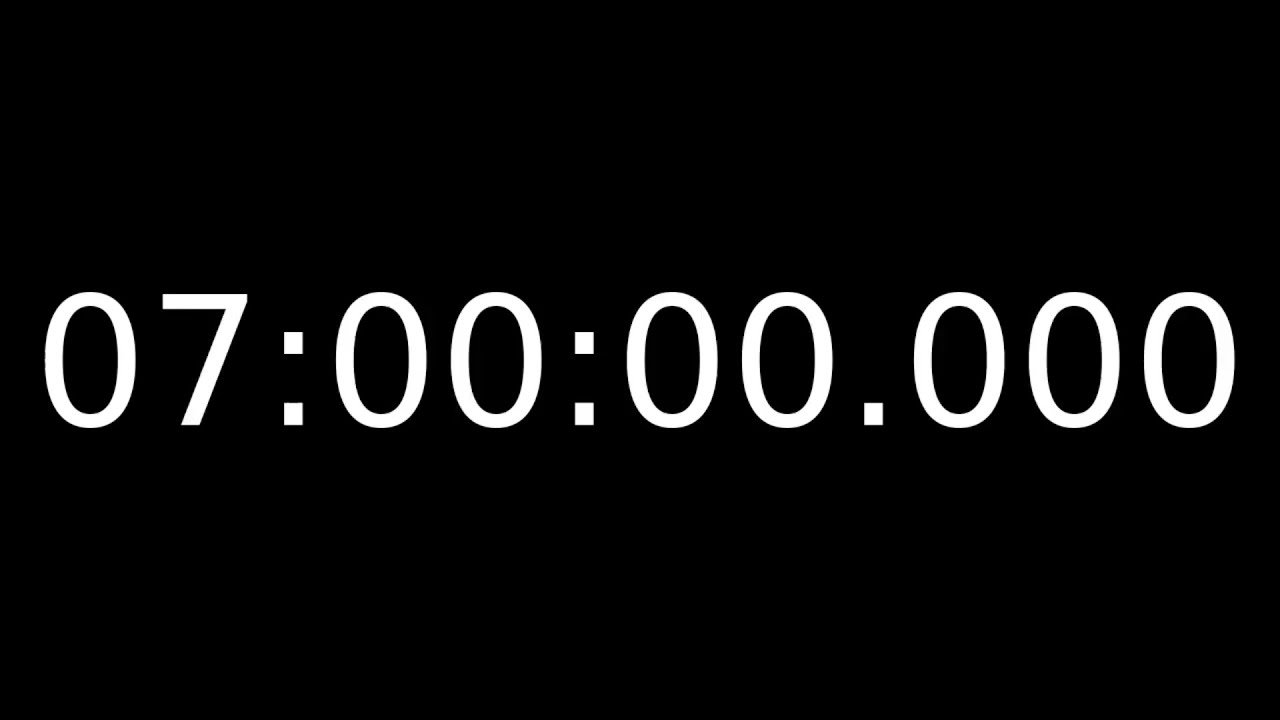 7 Hour Countdown Timer with Milliseconds