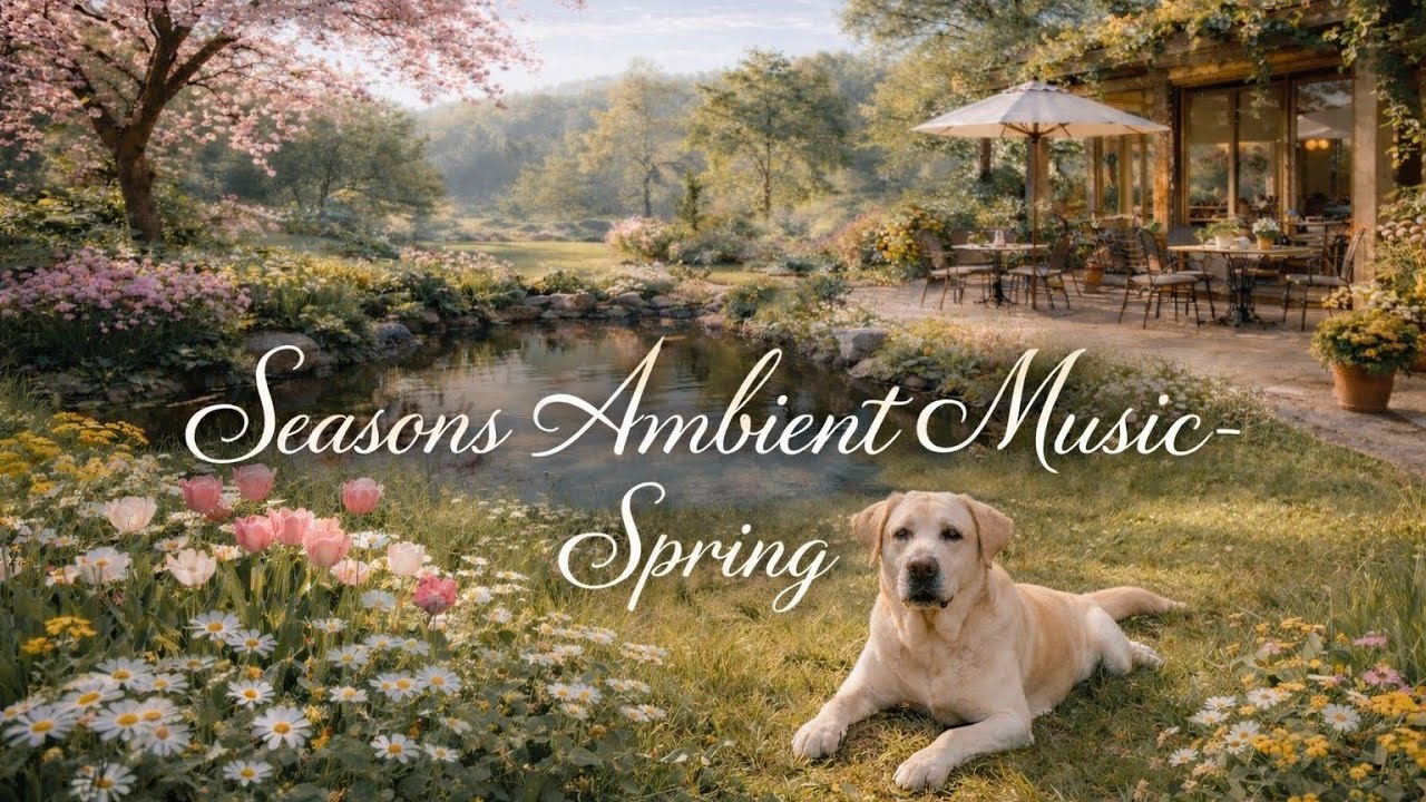 Seasons Ambient Music – Spring | Therapy Dog Garden Relaxation (1 Hour Uplifting Calm)